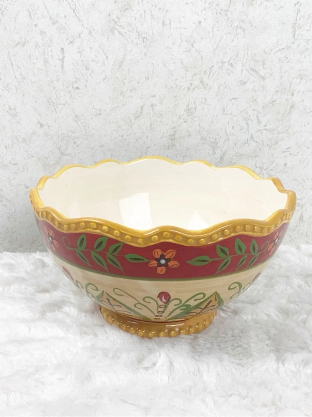 Pier 1 Imports Juliana Soup Chili Cereal Bowl Earthenware Boho Floral